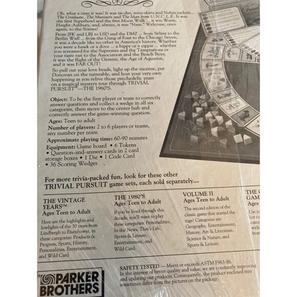 NEW Trivial Pursuit 1960's Master Game Sealed - Picture 5 of 6